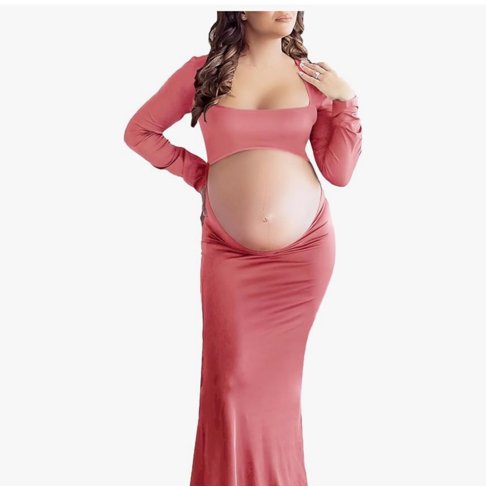 Elegant Pink Maternity Gown PLUS SIZE XXL
